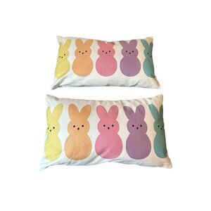 NEW set of 2 rectangle throw pillow 12X20 inches bunnies bunny covers & inserts